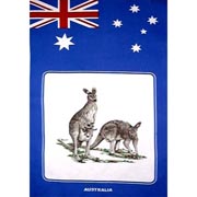 Flag & Kangaroo Tea Towel